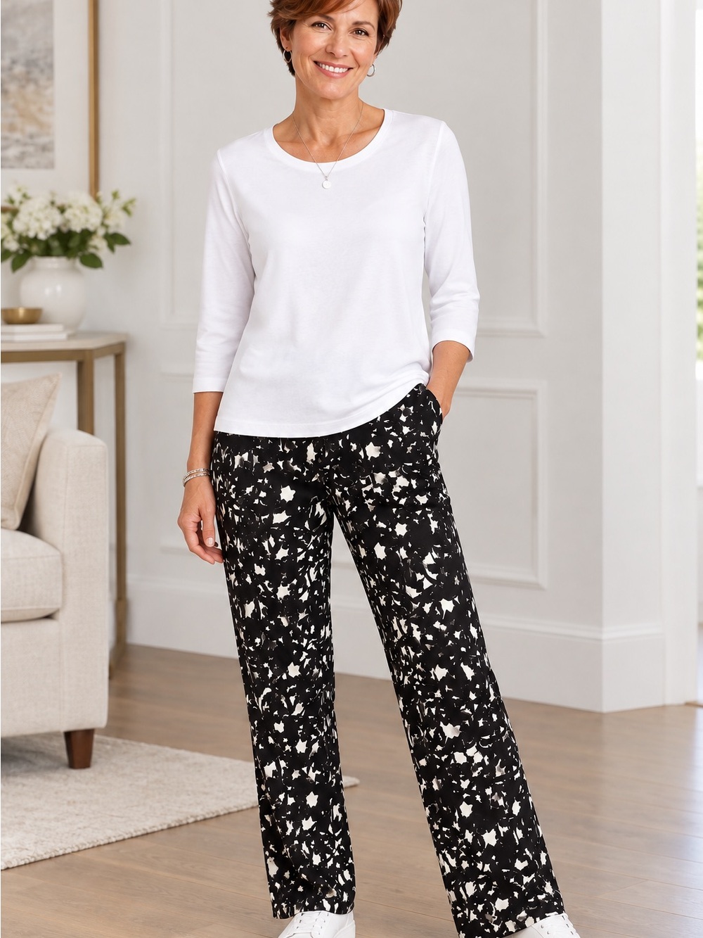 Banana Republic pants. Black and white pattern. 100% cotton pique. NWOT